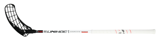 (арт. 21611) Клюшка для флорбола Unihoc EPIC Composite 32mm black/white 83cm, вид с обратной стороны