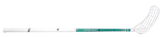 (арт. 24121) Клюшка для флорбола Unihoc PLAYER Curve 3.0° 26mm white/green 96см., Левая