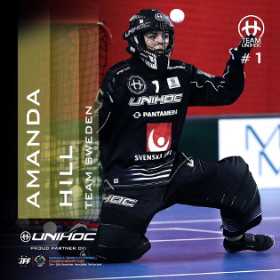 Вратарь сборной Швеции, игрок команды UNIHOC - Аманда Хилл (Amanda Hill)