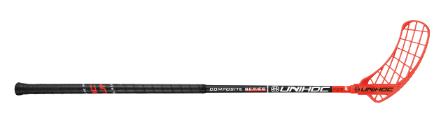 Супер клюшка для флорбола Unihoc Sonic Composite, жёсткость 29мм, ярко чёрно-красная (арт. 21625) Клюшка для флорбола Unihoc SONIC Composite 29mm black/red 100cm